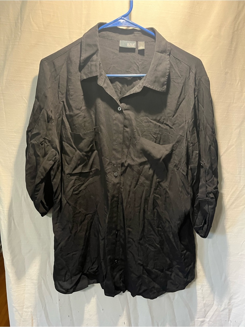 a.n.a Men's Black Button-Down Shirt